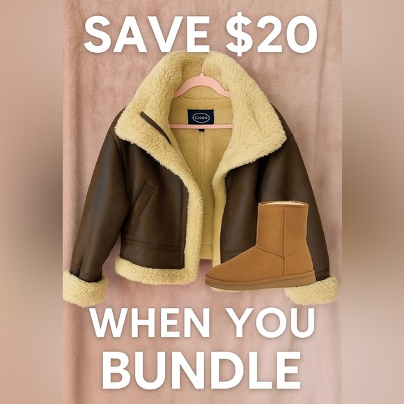 Tan Faux Suede Fuzzy Lined Winter Boots | Warm Cozy UGG-Style | Size 11 - Picture 4 of 5